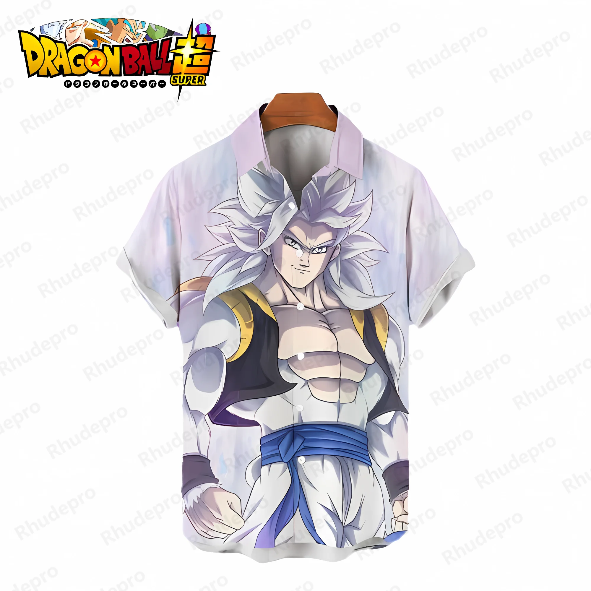 Streetwear de anime Dragon Ball Z masculino, camisa Harajuku, roupas estilo praia, moda Super Saiya, fofo, grandes dimensões, verão, Y2k, 2024