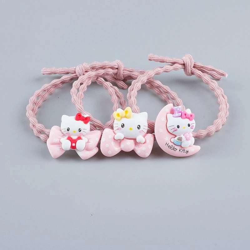 Sanrio cartoon animation cute hair tie girl heart children's headband Hello kitty sweet hair accessories hair tie rubber band