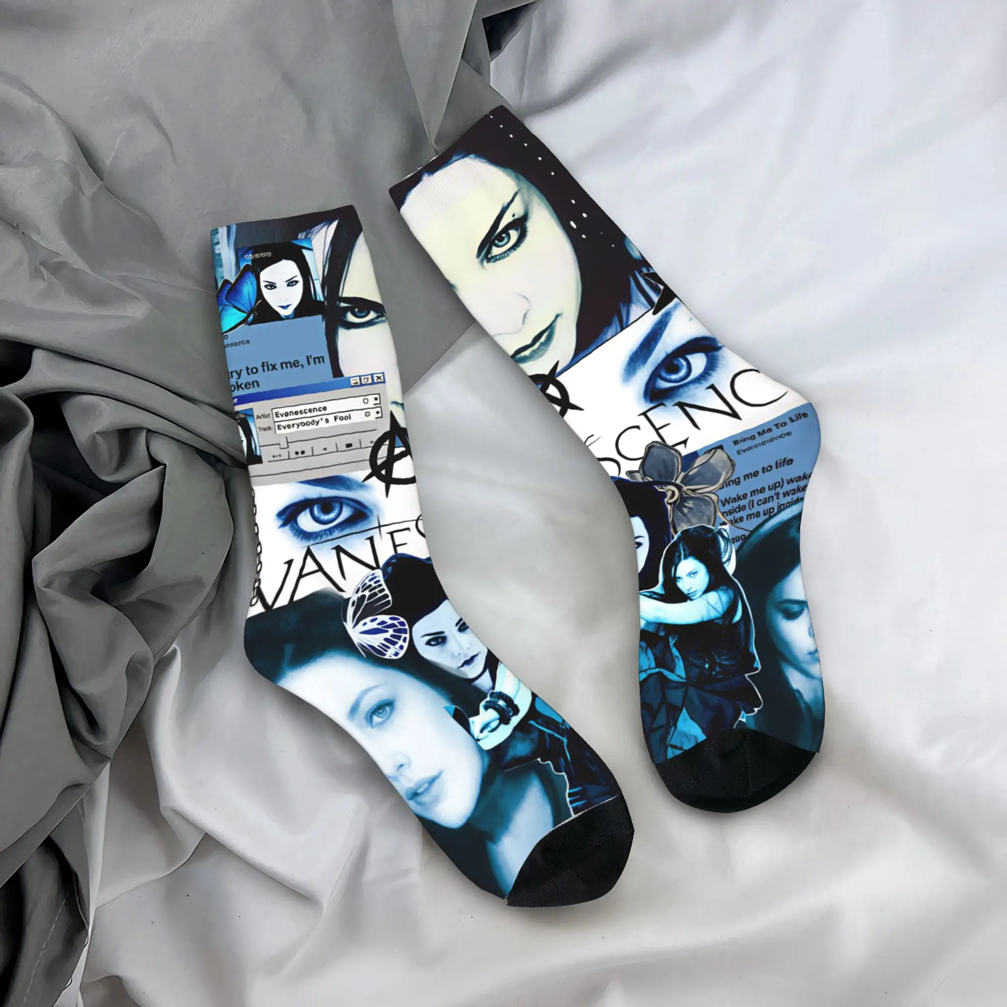 

Evanescence Band Stockings Harajuku Socks Men Medium Soft Socks Winter Climbing Design Anti-Slip Socks Birthday Gift