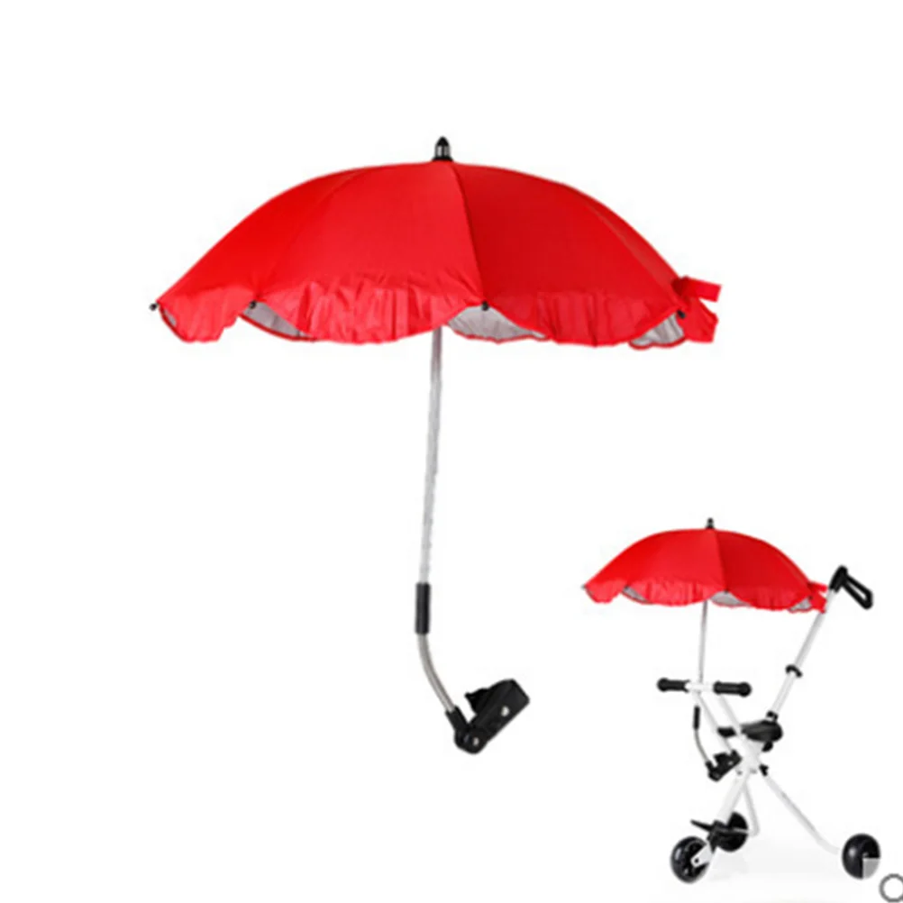 

35.5cm 8 Ribs Rose Red Baby Stroller Umbrella Adjustable Sun Protection for Pram Buggy Bike Uv Shield Multi Use