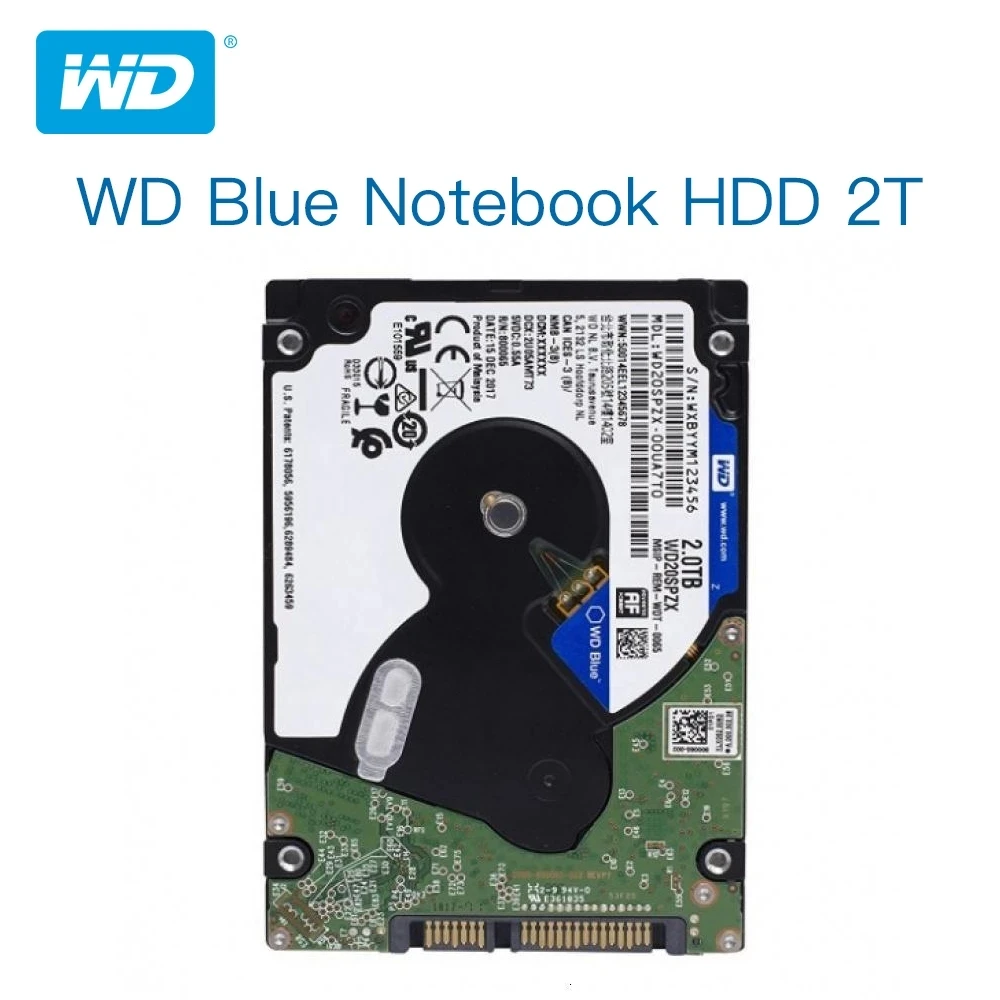 Western Digital WD 1TB 2TB 4TB 2.5 "7mm wewnętrzny dysk twardy napęd do laptopa Notebook Slim HDD SATA III 6.0 Gb/s