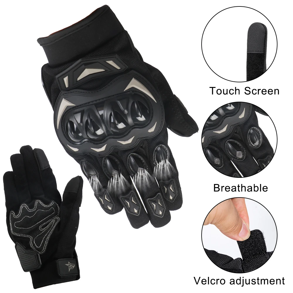 

Touch Screen Motorcycle Gloves Antiskid Wearable Full Finger Gloves Breathable Racing Riding Accessories