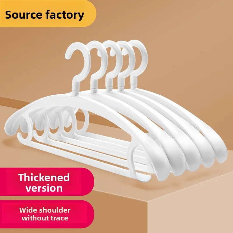 YM Thickened Non-Slip Hangers with Anti-Shoulder Corners Household Clothes Rack Shoulder-Free Plastic Hanging Supports Garments