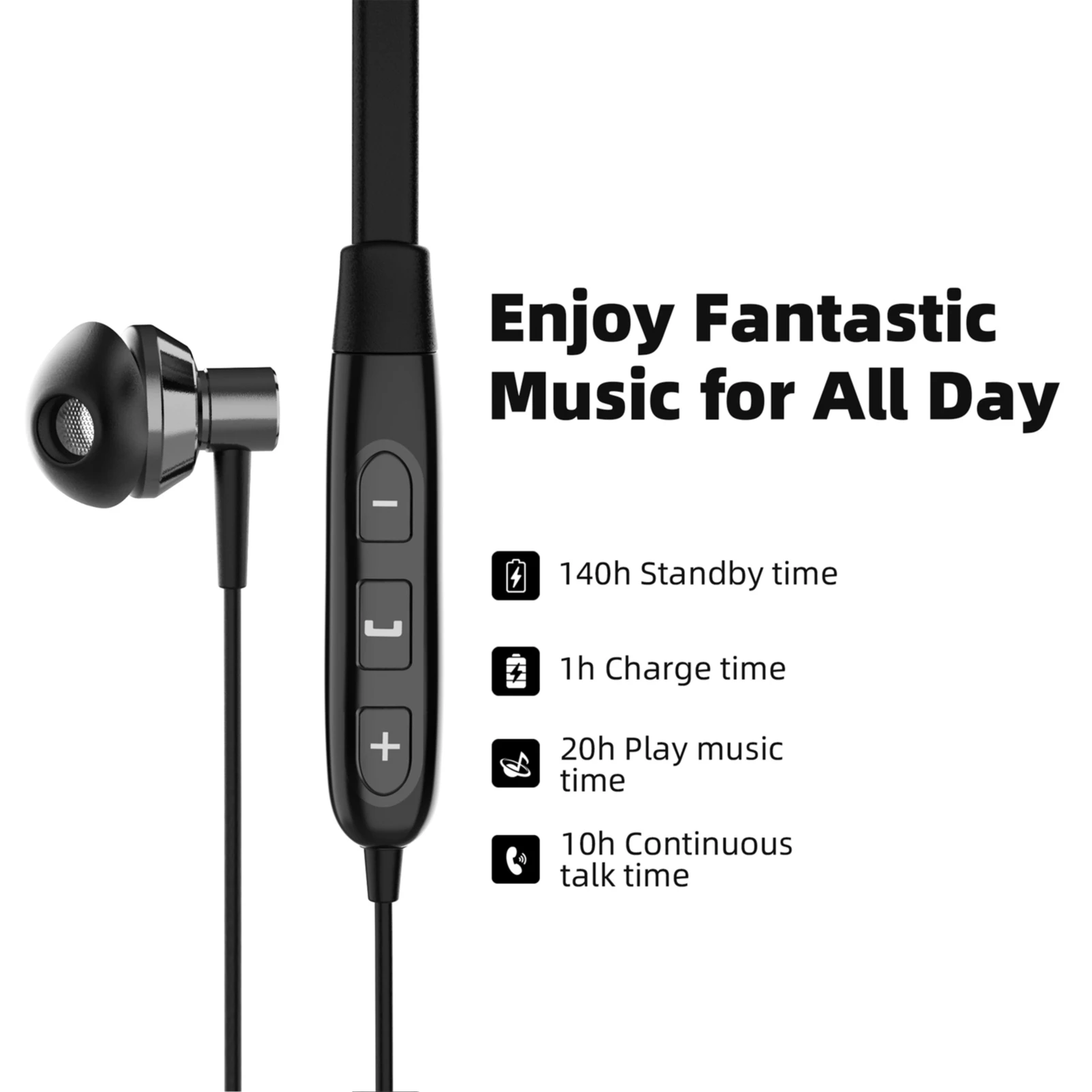 SoundMAGIC S20BT Bluetooth-наушники с шейным ремешком Hi-Fi стерео гарнитура-вкладыш с микрофоном легкие спортивные наушники