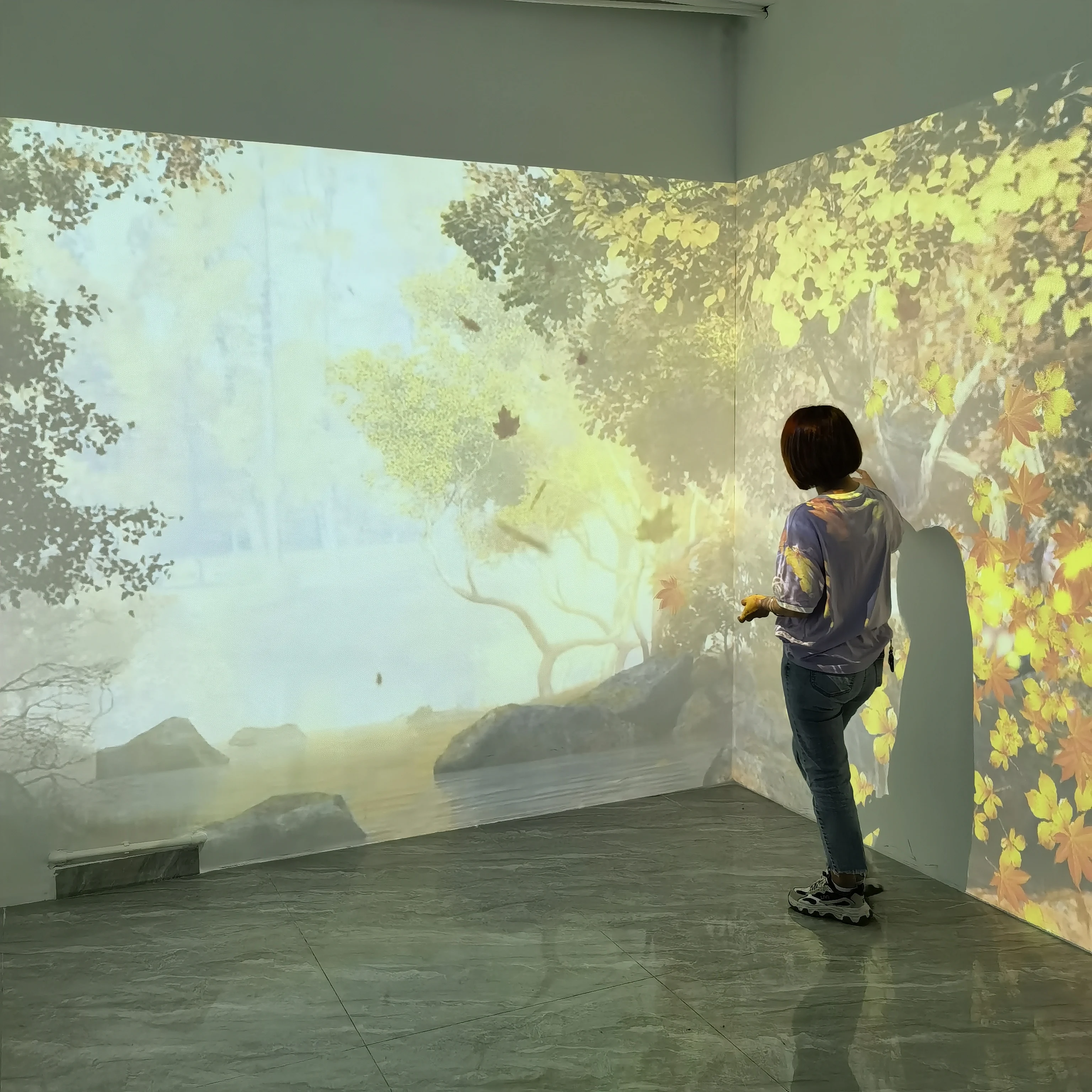 AR Interactive 3D Holographic Display Projector Interact Lighting Scenes Floor Wall Immersive Projection Games Amusement Park