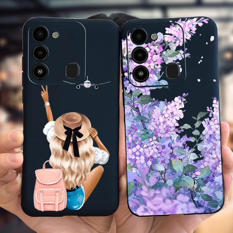 For Tecno Spark 8C Case KG5k KG5j KG5n Fashion Moon Space Soft Black Cover Phone Shell For Tecno Spark8C Go 2022 KG5 KG5h Bumper