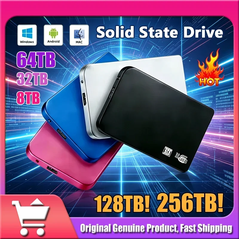 Nuevo Disco Duro Externo Portátil SSD de Alta Velocidad 2026, 4TB, 8TB, 16TB, Interfaz USB 3.0, Disco Duro Móvil HDD de 128TB