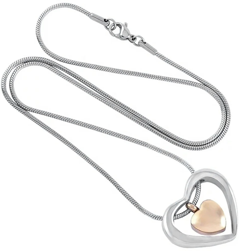 

Urn Pendant Heart Necklace Stainless Steel Jewelry Cremation for Ashes Souvenir