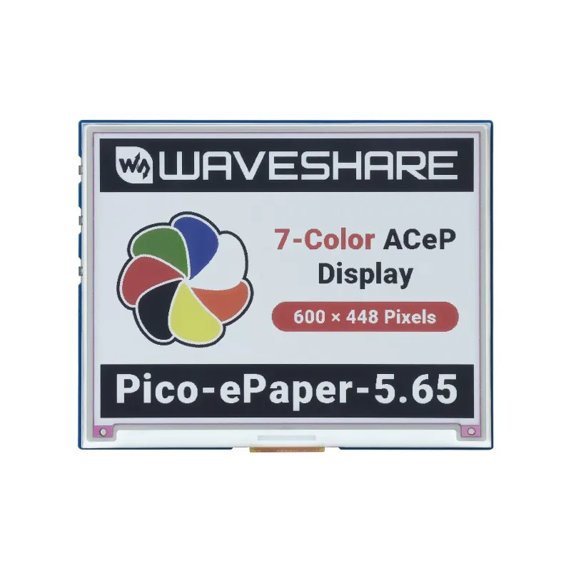 

5.65inch Colorful e-Paper E-Ink Display Module for Raspberry Pi Pico, 600×448 Pixels, ACeP 7-Color