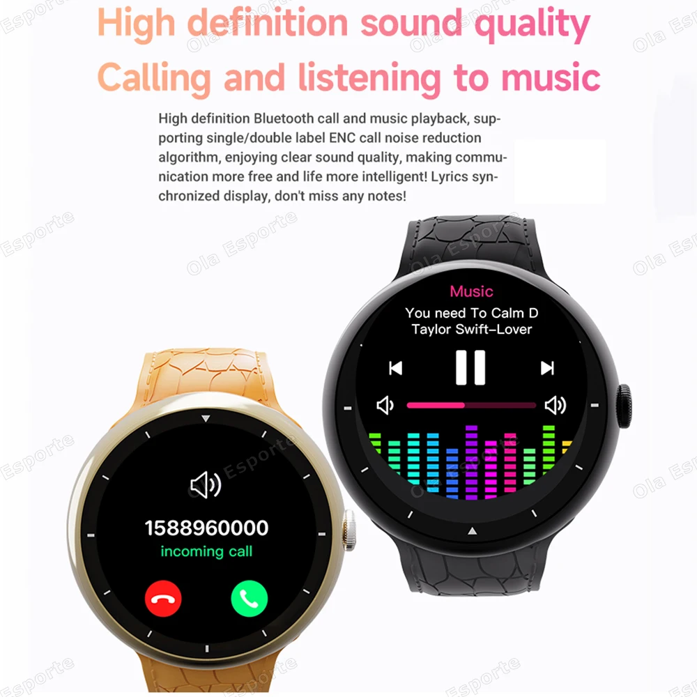 Homens mulheres relógio inteligente bluetooth chamada relógio de fitness 100 + modos esportivos freqüência cardíaca monitoramento do sono smartwatch 2.09 "tela amoled