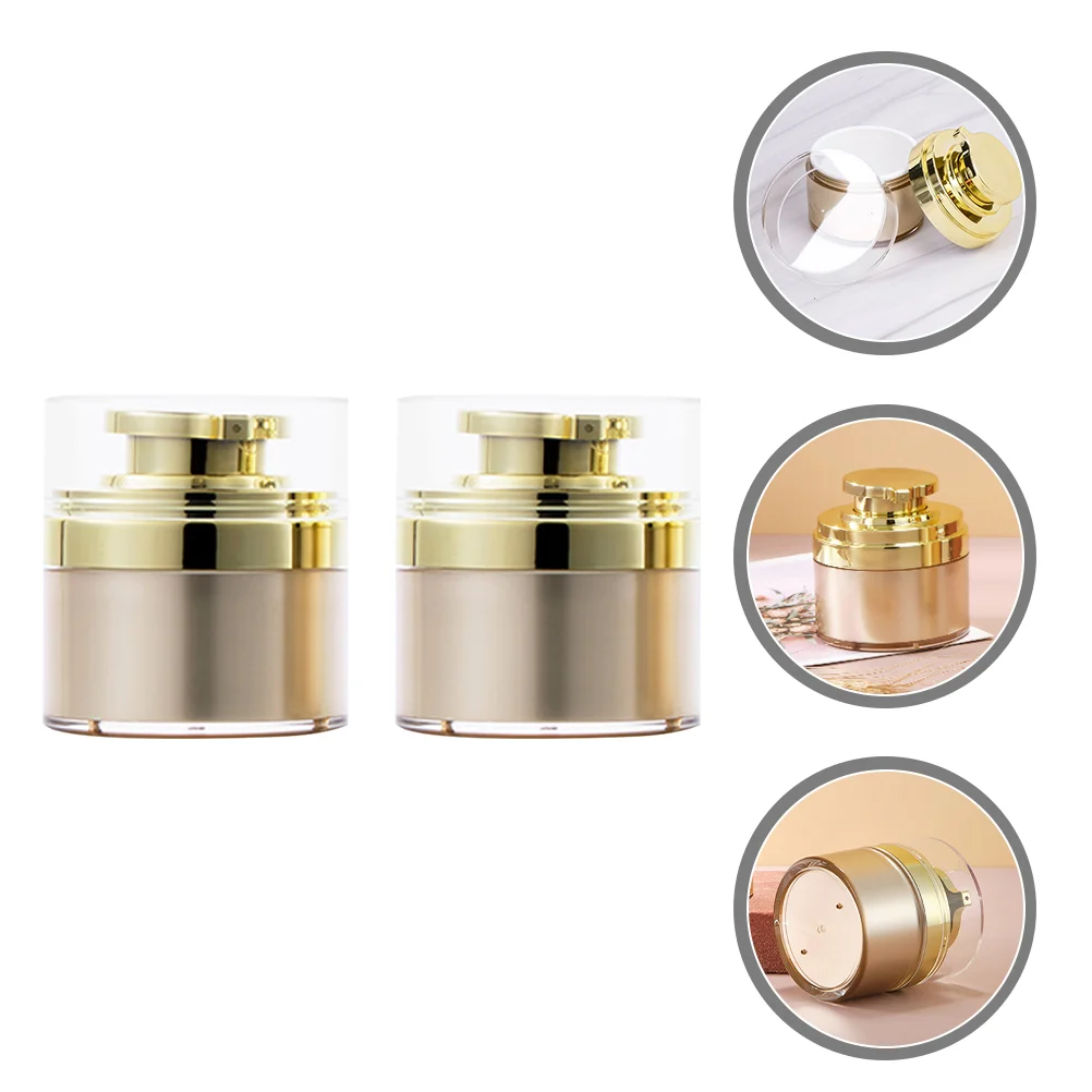 

2 Pcs Vacuum Cream Jar Multipurpose Sub Container Empty Bottle Skincare Sub-packing Eye Containers Makeup Jars Pump