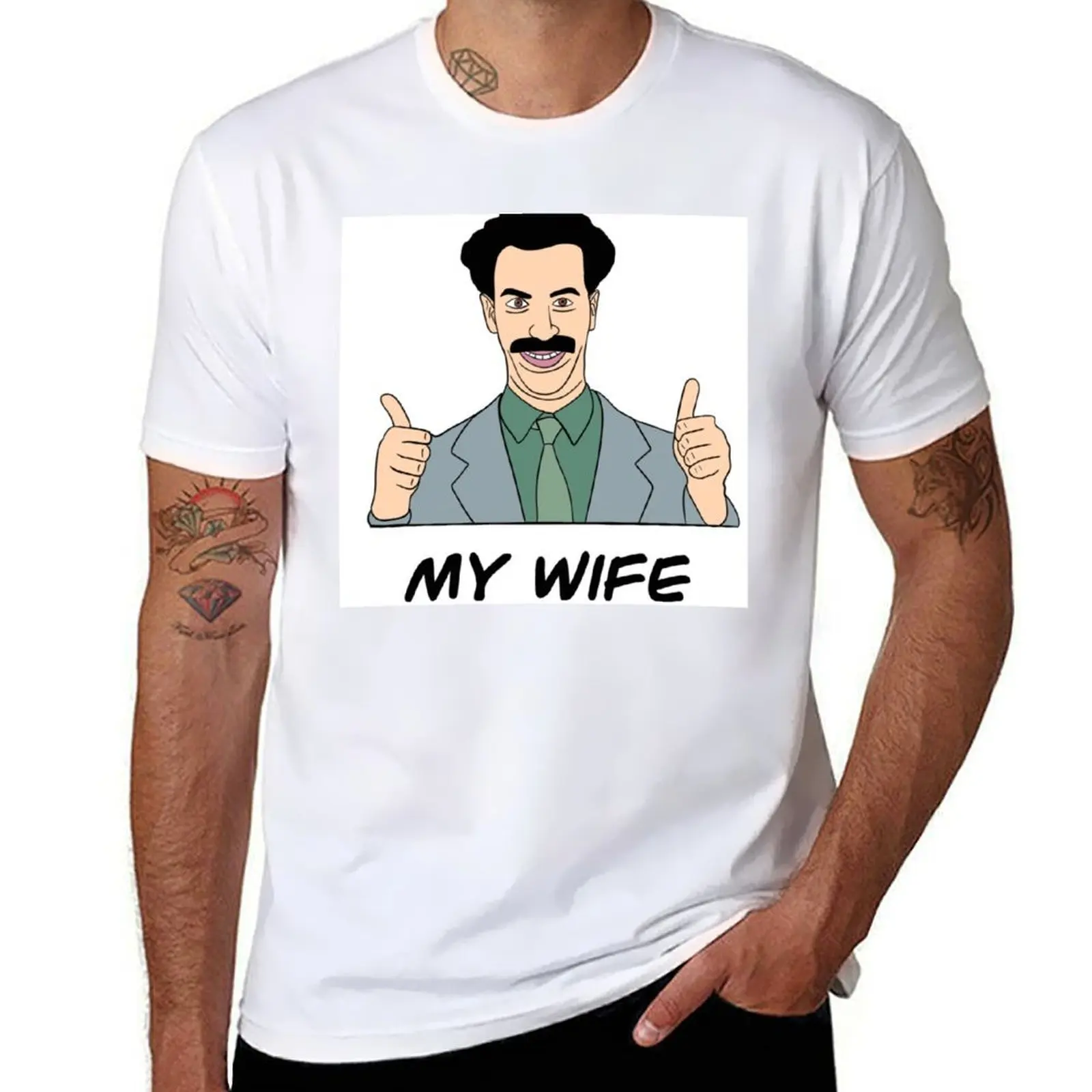 

shirt t t cotton Wife shirt My man luxury man T-Shirt shirt t cotton Borat heavy man