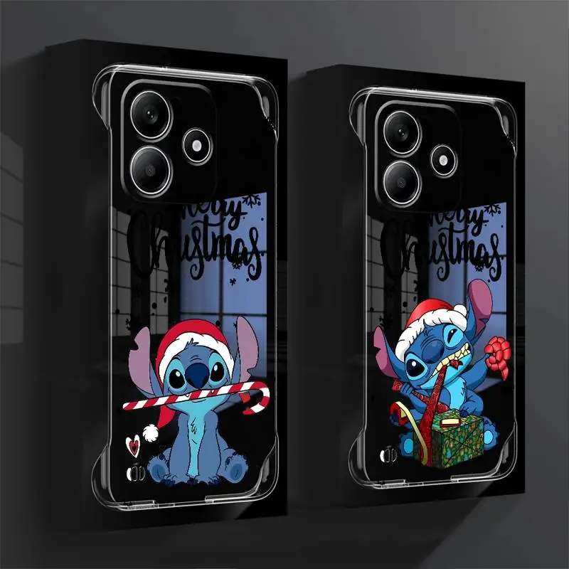 Merry Christma Disney Stitch phone case for Redmi note 14 pro plus cases 13 5g 12Pro 13pro 10 12 borderless cooling clear funda