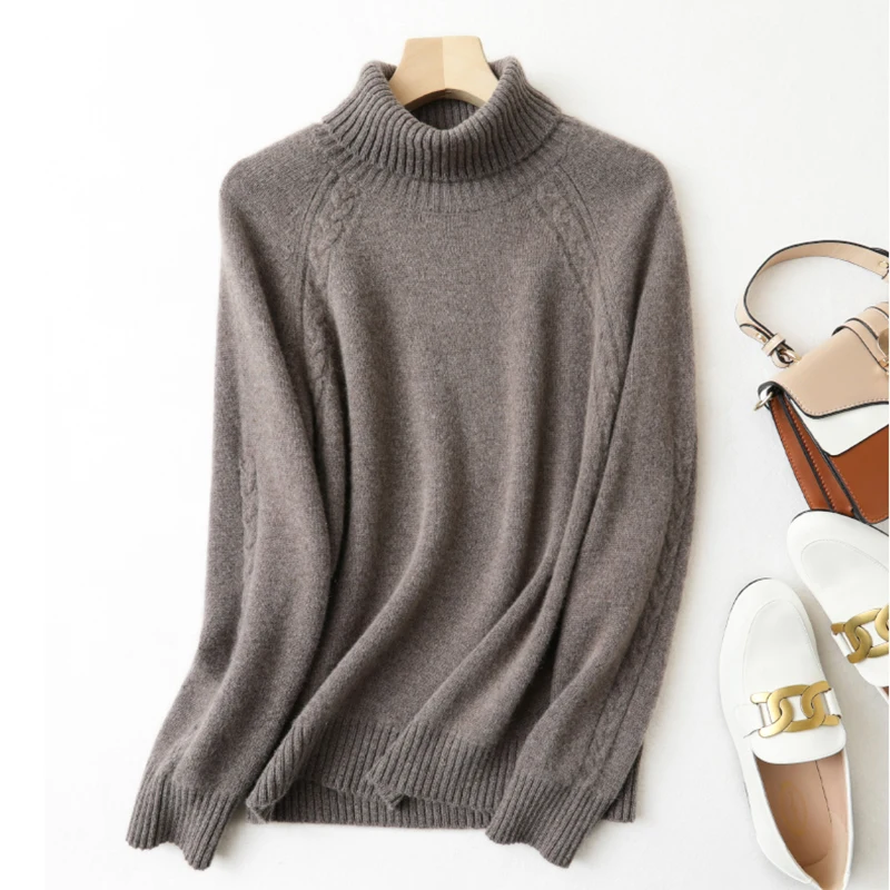 Turtleneck Sweater For Women Fall Winter Casual Knitted Tops Candy Colors Korean Long Sleeve Bottomed Pullover New Sueter Female