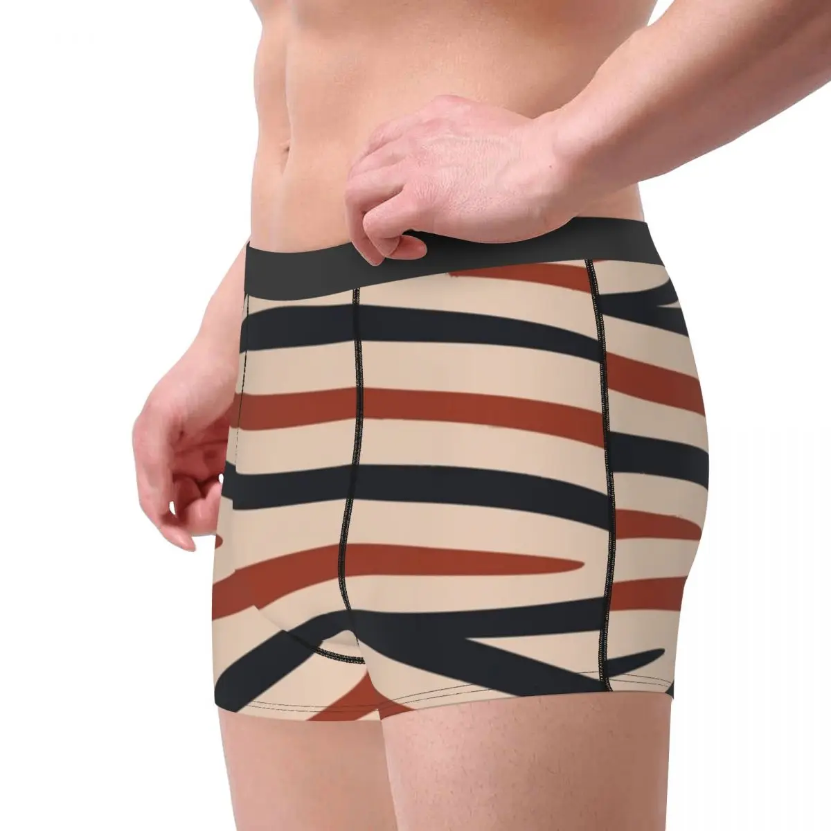 Cuecas boxer shorts zebra animal impressão terracota e calcinha marinha masculino respirável roupa interior para homme homem namorado presente