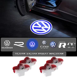 2/4PCS For Volkswagen VW Sagitar Tiguan Rline Caddy Golf Touran CC LED Car Door Welcome Lamp Wireless Laser Projector Logo Light