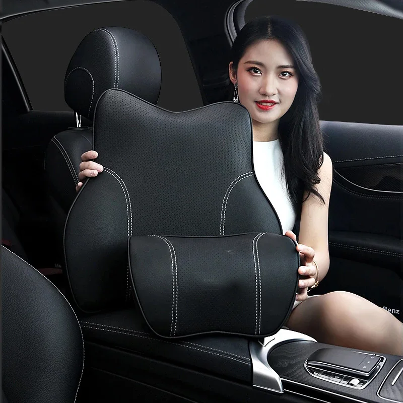 For Tesla Model 3 Y X S Neck Pillow Headrest Pillow Car Seat Neck Rest Auto Head Support Pillow Model3 Accessories with Logo