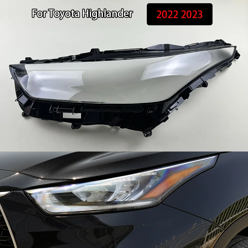

For Toyota Highlander 2022 2023 Headlamp Cover Transparent Headlight Lens Plexiglass Replace Original Lampshade