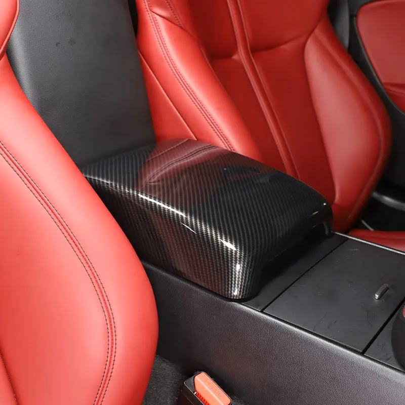 For Jaguar F-TYPE f type 2013-2024 Car Center Control Armrest Box Decorative Cover Sticker ABS Carbon Fiber Interior Accessories