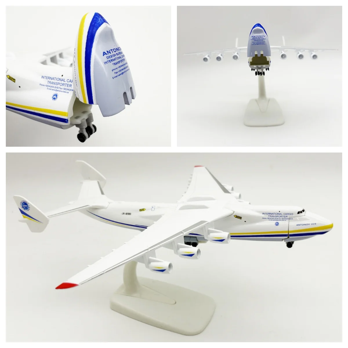 

20cm Antonov An-225 "Mriya" Airplane Model Alloy Diecast 1/400 Scale Aircraft With Base Hatches Can Be Opened For Gift Collect