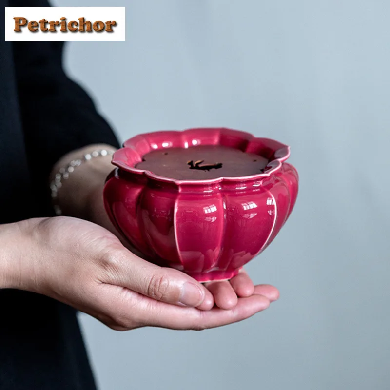 350 مللي صفائح نحاسية مصنوعة يدويًا طبقة مزدوجة زهور الكستناء المائية جيانشوي غسل كوب وعاء تشاكسي لوازم معدات الشرب #6