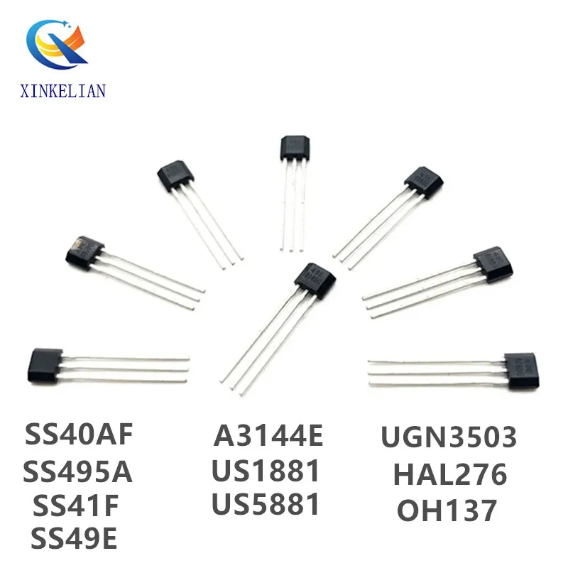 10 Buah SS40AF SS41F SS495A SS49E OH41F SS495A1 Sensor Hall SS40 SS41 SS495 SS49 A3144E U18 US1881 AH3503 OH137 US5881 HAL276