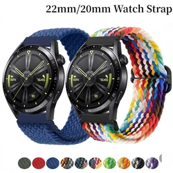 22mm 20mm Nylon Braided Loop Strap For Samsung Watch 6 5 4 3 Huawei Watch 4/3/GT4-3 Bracelet Wristband Amazfit GTR/Stratos Belt