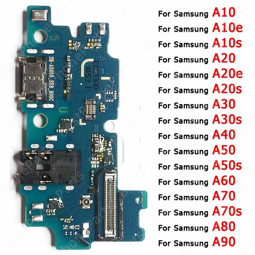

Usb разъем для Samsung Galaxy A50 A60 A70 A80 A90 A10 S A10e A20 E A20s A30 A40, зарядная плата, зарядный порт, запчасти печатной платы