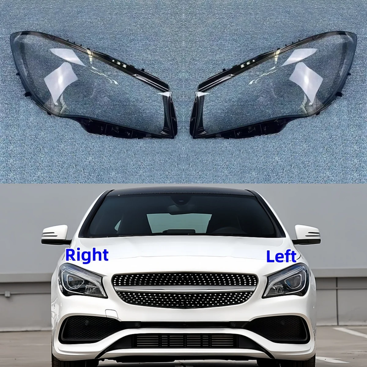 

For Mercedes Benz CLA W117 2016 2017 2018 2019 Car Accessories Headlight Lens Cover Replacement Lampshade Glass Shell
