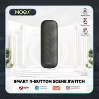 Tuya ZigBee Smart Scene Switch 4Button Portable Wireless Lighweight Design 12 Scenario Remote Control Automation Battery Powered