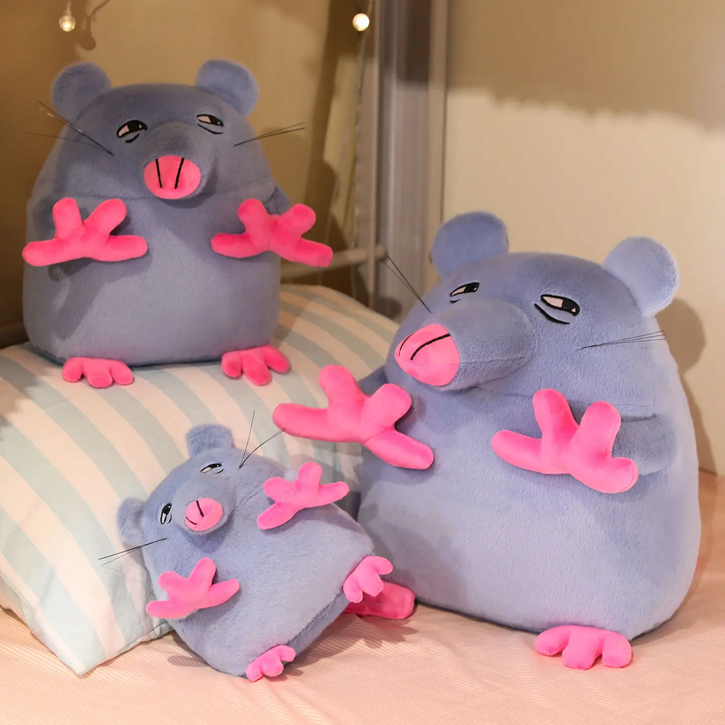 Stupido ratto anime peluche torre di pizza gioco bambola mouse bambola di mattoni stesso gioco mouse divano cuscino regali