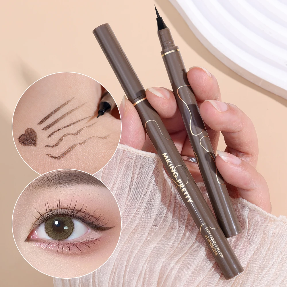 Slanke Vloeibare Eyeliner Liggende Zijderuppen Blijvende Zwarte Sneldrogende Matte Waterdichte Onderste Wimper Potlood Koreaanse Eyeliner Make-Up