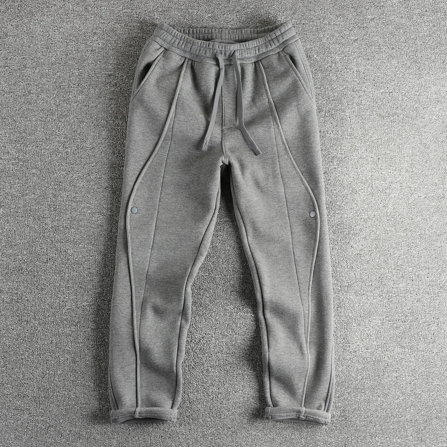 2024 Autumn and Winter New American Retro Thick Velvet Sweatpants Men\'s High Street Washed Drawstring Casual Loose Sports Pants