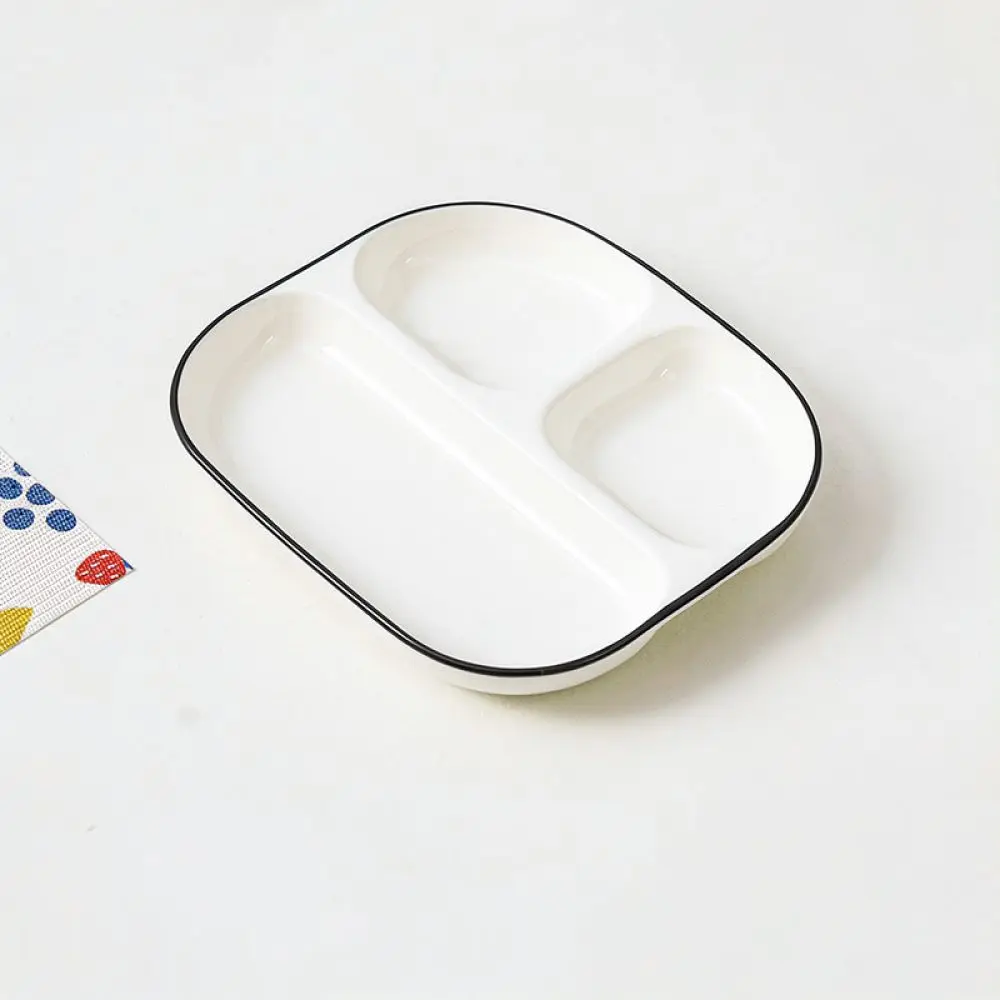 Modern Porcelain Divided Dinner Plate Sectioned Serving Tray Microwave Safe Portion Control Dish For Daily Nutrition Diet