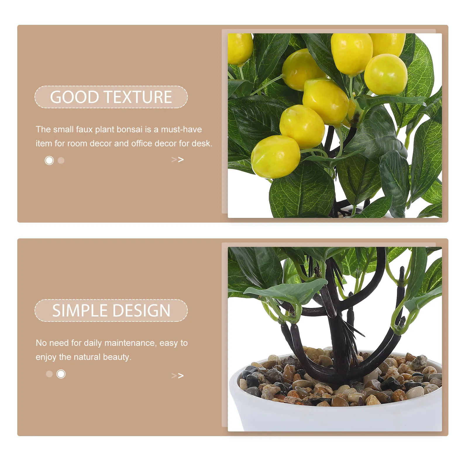 

Lemon Bonsai Artificial Tree Decor Simulation Decorative False Plastic Plants Fake Simulated