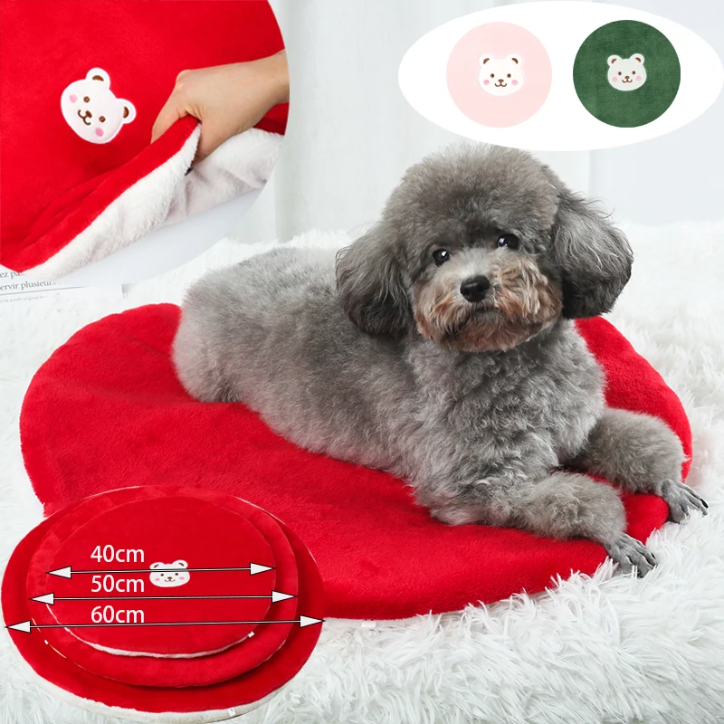 

Flannel Round Pet Sleeping Mat Dog Bed Cat Litter Puppy Bed Dog Sofa Mattress Cushion for Small Medium Dog Blanket Pet Supplies