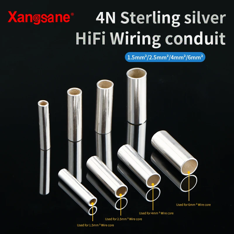 Hifi Pure silver wiring tube speaker cable protection tube power cable docking pressure tube silver tube sleeve