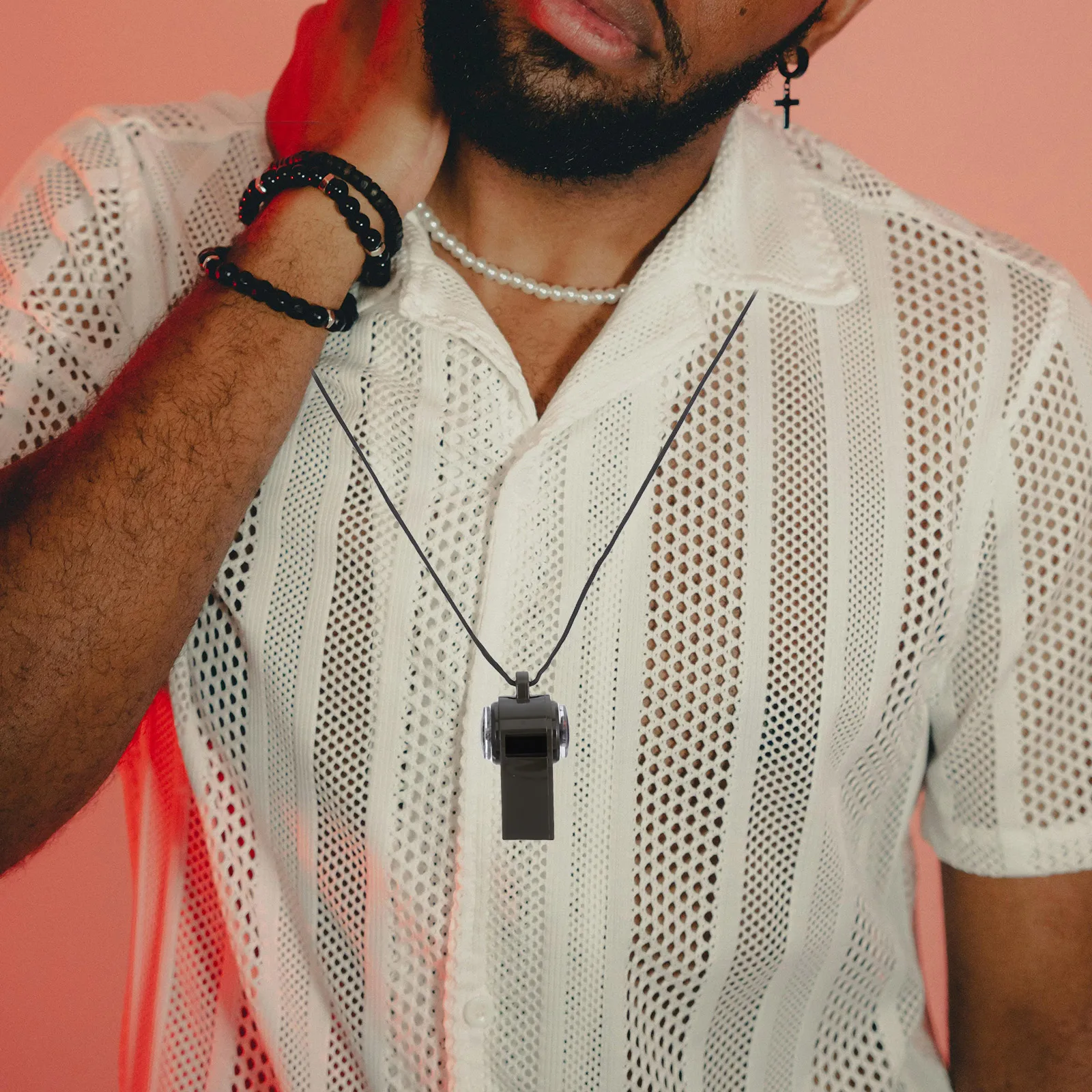 Survival Whistle Hiking Thermometer Emergency Whistles Life Guard Pu Plastic Compass Pendant