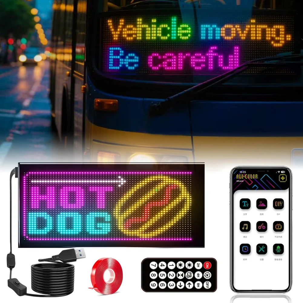 

Car LED RGB APP LED Flexible Matrix Pixel Panel Night Light DIY Programmable LED Storefront Advertise Sign Display for Shop Bar