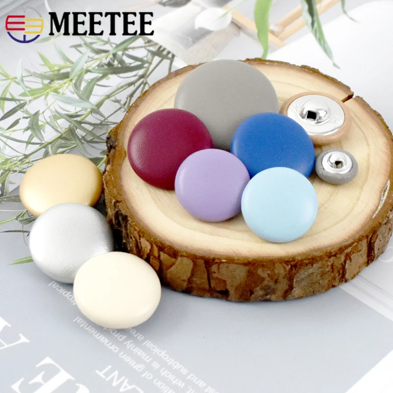 

30Pc Meetee Leather Round Shank Button Garment Decoration Replace Buttons Bag Sofa Clothing Repair Buckle DIY Sewing Accessories