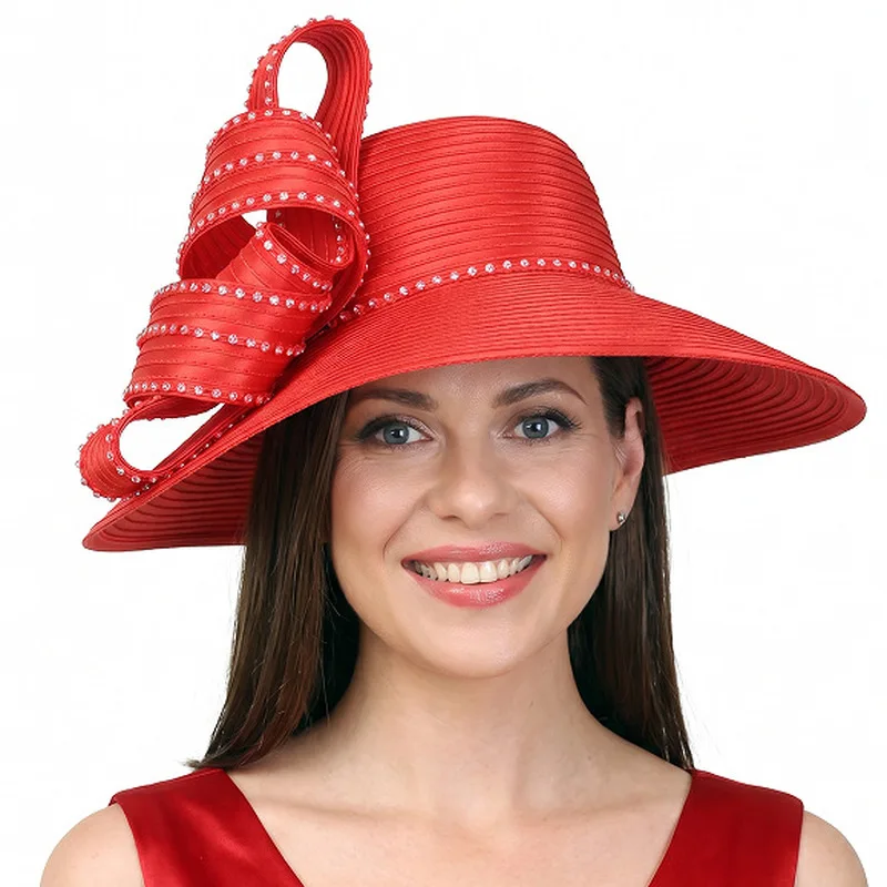 European and American new style wide-brimmed women's church hats sun-protective fascinator hats for horse racing bridal wedding