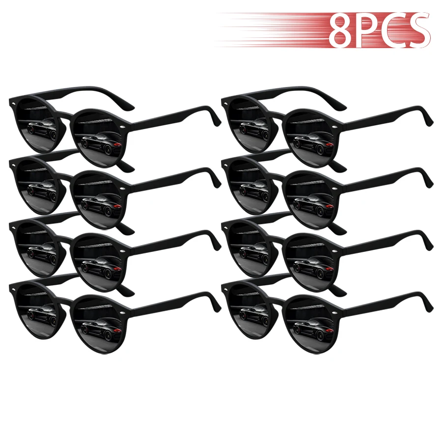

8PCS Fashion Classic Round UV400 Sunglasses Men Women Driving Fishing Colorful Trendy Lightweight Outdoor Goggles