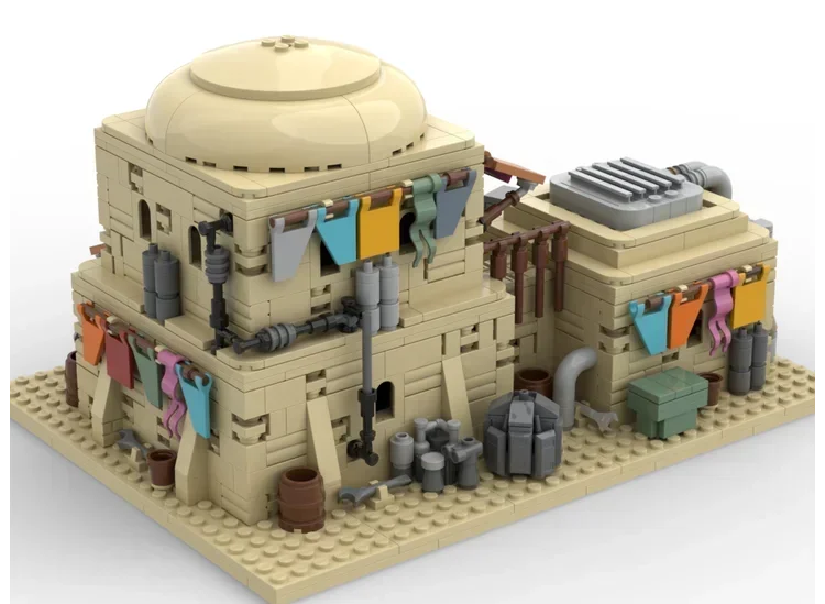 Modulaire Woestijn Architectuur Set Serie Model Moc Bouwstenen Ster Film DIY Set Technologie Blokken Speelgoed Assemblage Vakantiegeschenken