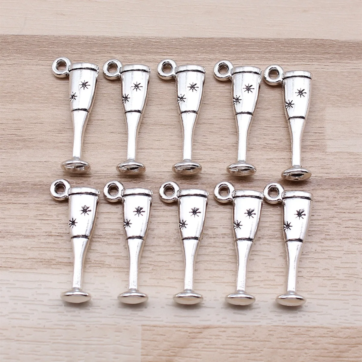 IFOCUS 10pcs/Lot Cup Charms For DIY Jewelry Making Zinc Alloy 26x10mm/1.02x0.39inch