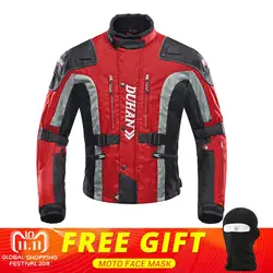 DUHAN-Chaqueta negra para motocicleta, pantalones para motocicleta, traje de carreras para Motocross con Protector, conjunto de ropa para Moto, armadura corporal