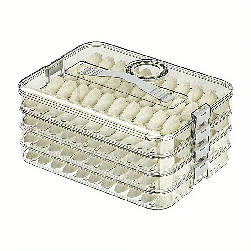 Dumpling Storage Box, Large-capacity Multi-layer Freezer Quick- Food Storage Refrigerator Sealed Storage Box