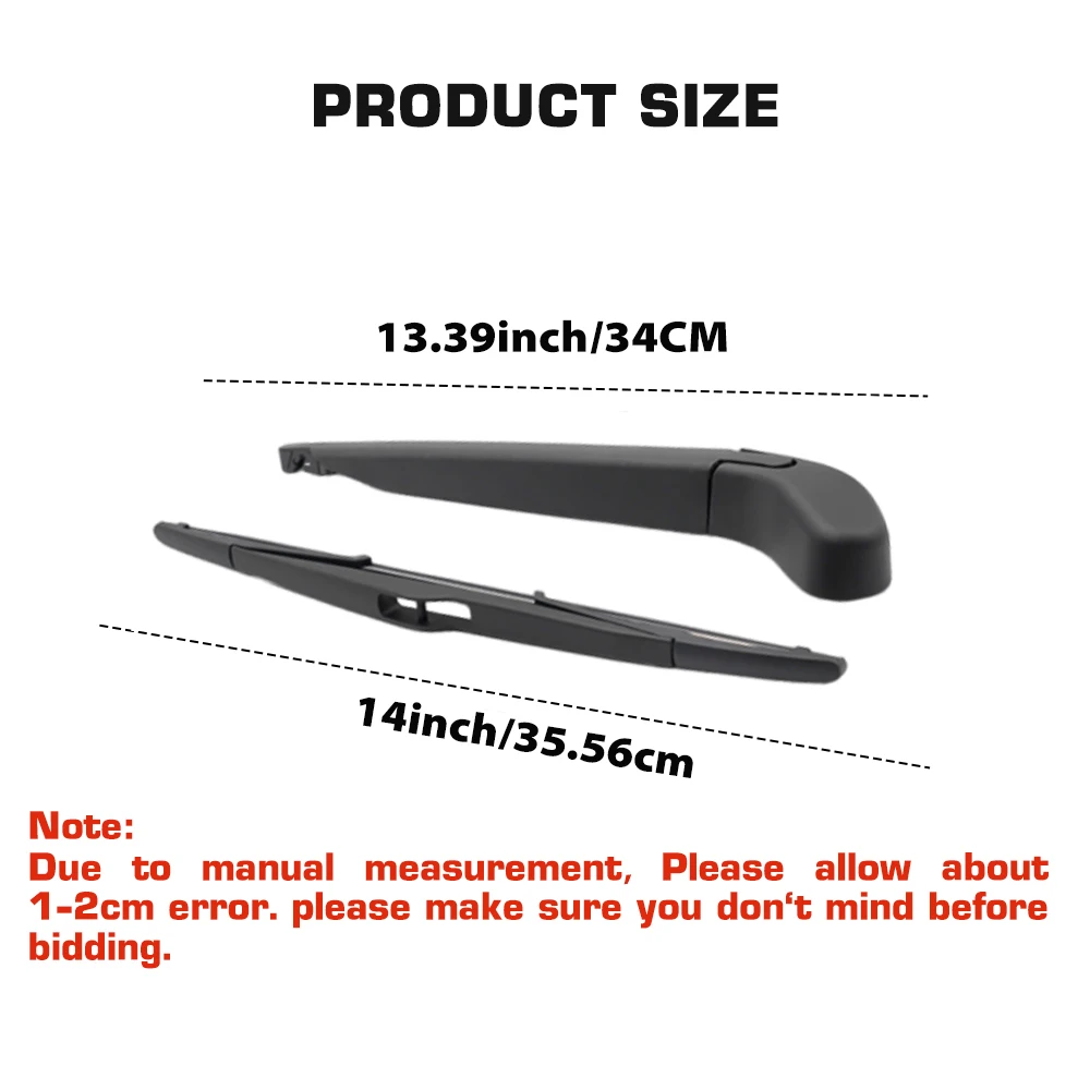 For Ford Focus 2 Hatchback 2004 - 2011 Wiper Rear Wiper Blade & Arm Set Kit Windshield Windscreen Window Brush
