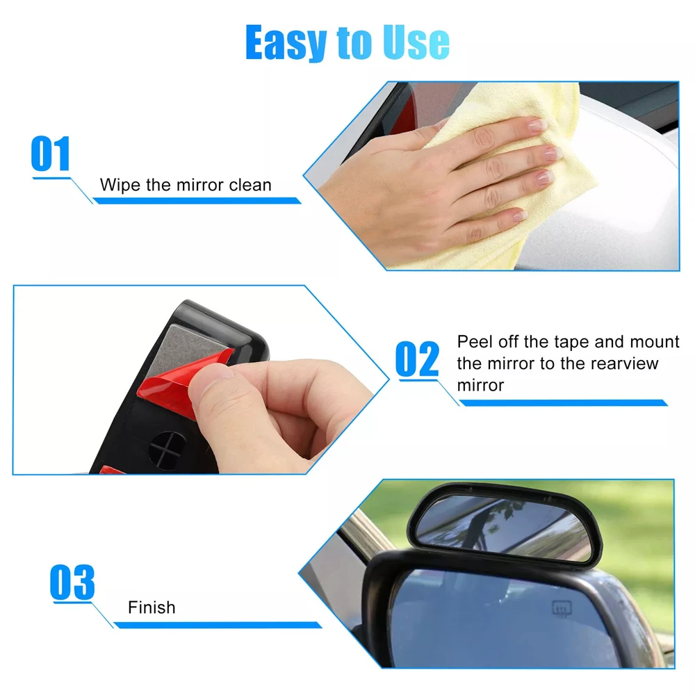 Espejo retrovisor lateral gran angular ajustable de 360 grados, espejos convexos de punto ciego para estacionamiento inverso de coche, retrovisor auxiliar