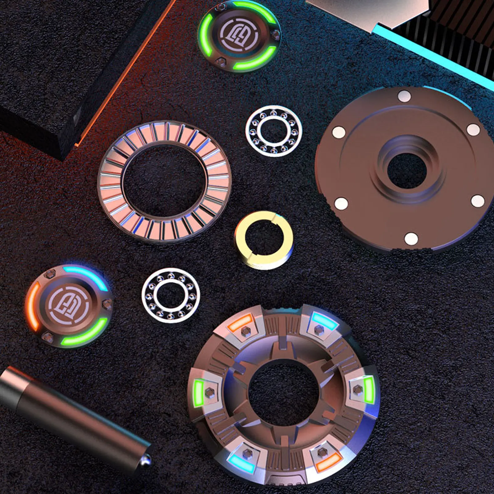 Fidget Toys Spinner Cute Count Invader Fingertip Gyroscope Pop Coin Multi Functional Decompression Adult Finger Toy Desk toy