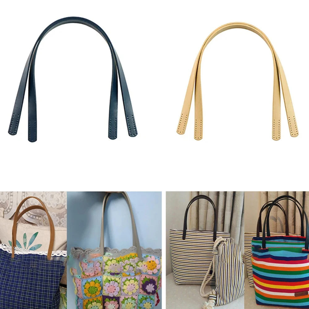 

2Pcs Canvas Bag Thread-Punched Pu Handle Handbag Handle Strap Luggage DIY Accessories Luggage Strap S003298